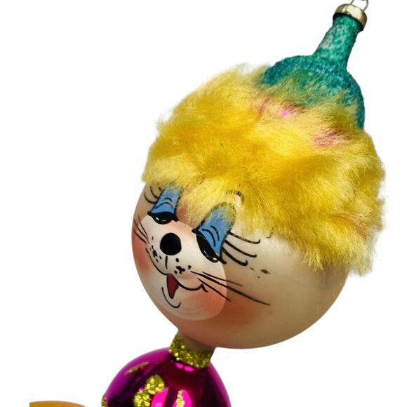 De Carlini Glass Vintage Cat Christmas Tree Ornament Made in Italy Hand Painted - Picture 5 of 13